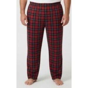 Preswick‎ & Moore Mens Silky Fleece Sleep Pant Red Black Plaid - XL
